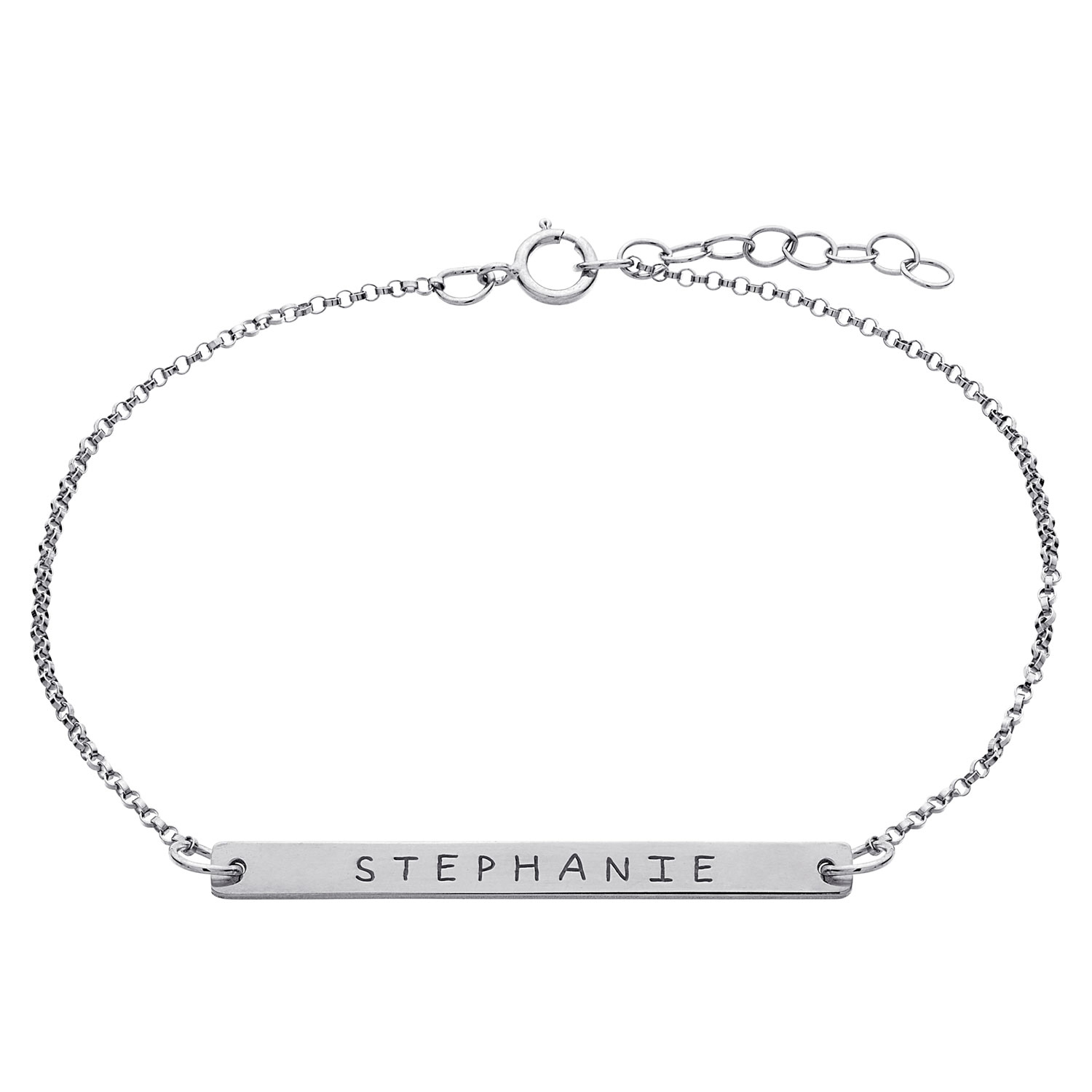 ELIZABETH EDMONDS Sterling Silver Name Bar Bracelet