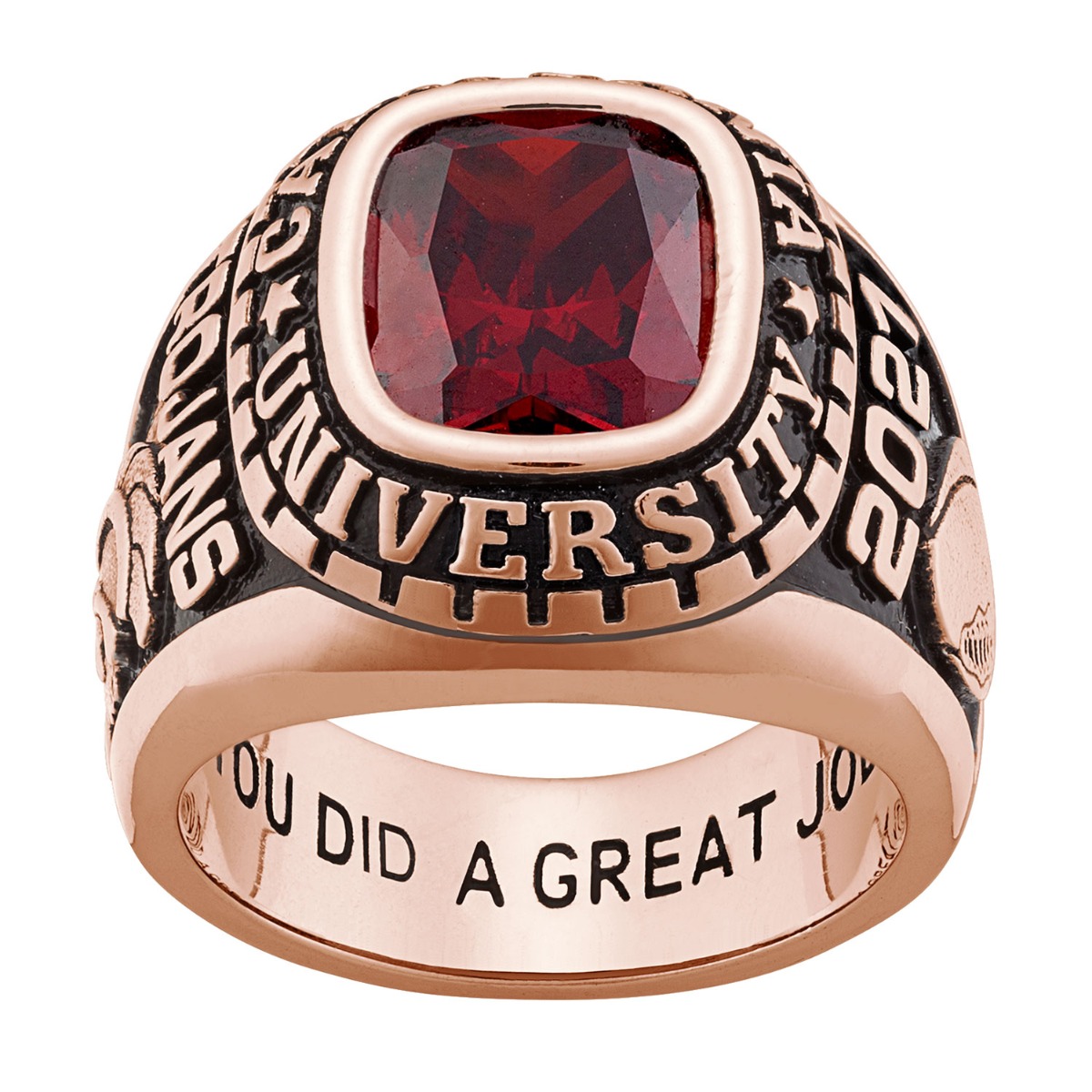 Men's Rose Gold CELEBRIUM Large Traditional Birthstone Class Ring