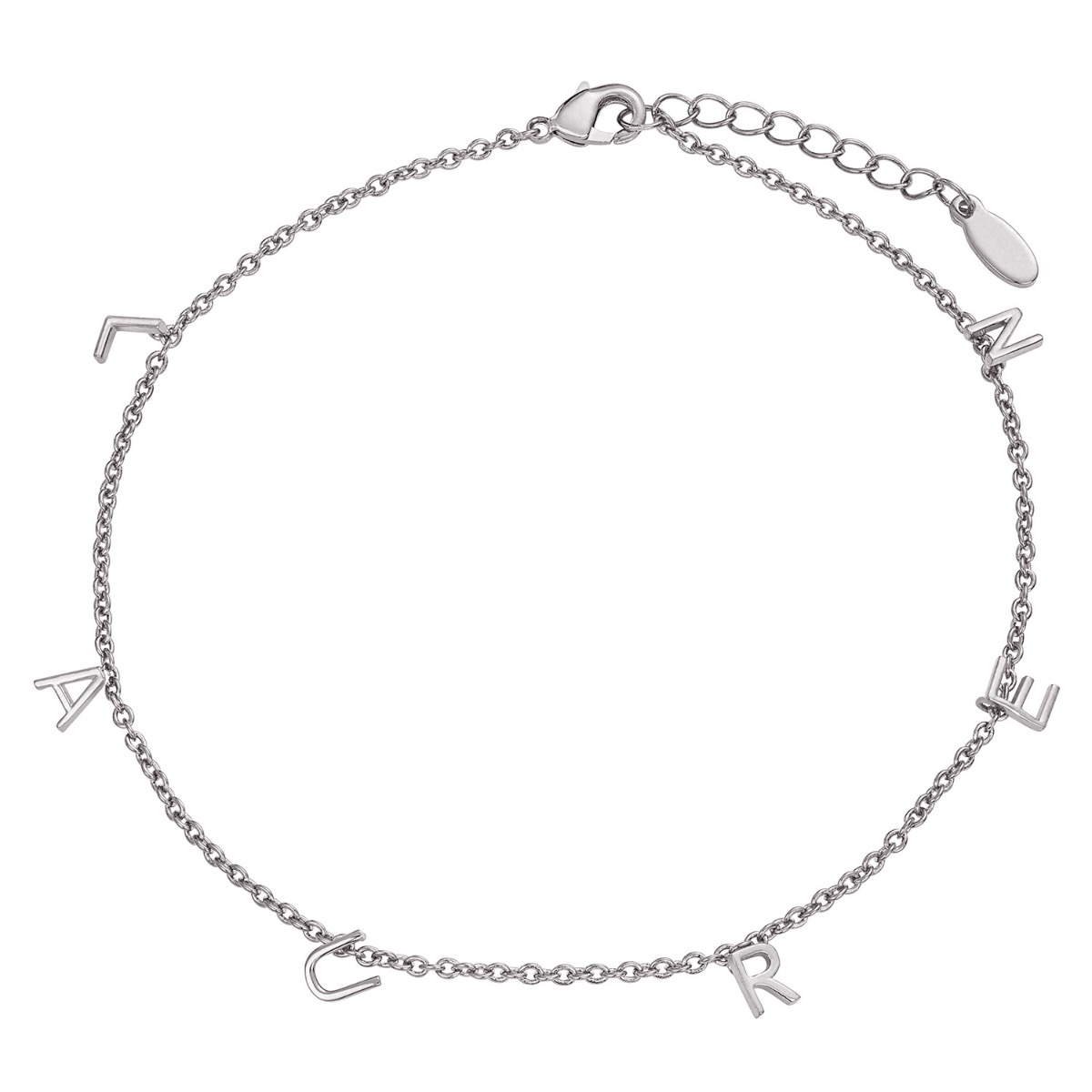 Silver Plated Dainty Name Anklet