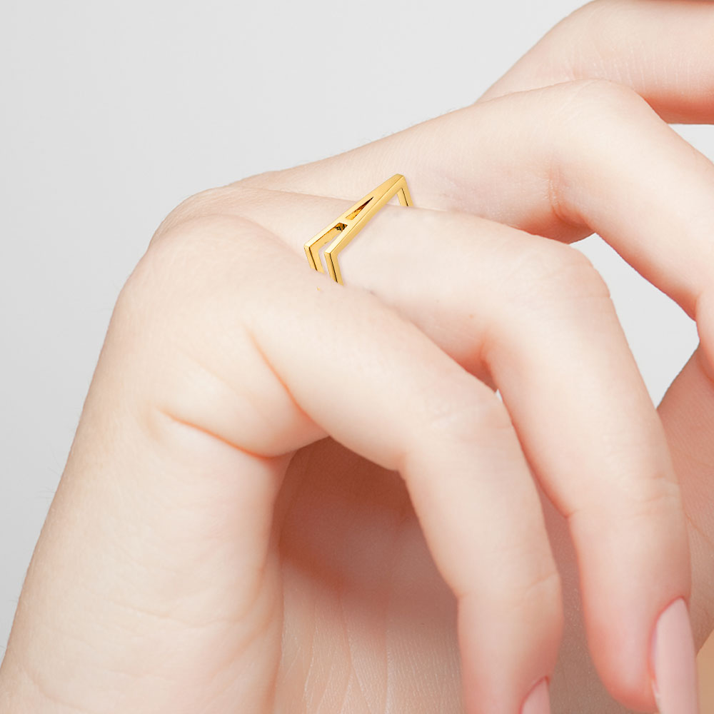 14K gold plated initial ring 